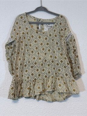 Cleobella Littles size 2 Cream Tunic with Daisy floral print